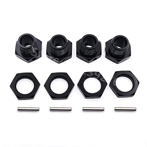 Parts & Accessories HSP 1/8 Scale Models Spare Parts Tyre Tires Adapter Wheel Nut 4pcs/lot 17mm Aluminum Hex Hubs with Pins Set Screws for RC Car - (Color: Black)