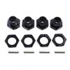 Parts & Accessories HSP 1/8 Scale Models Spare Parts Tyre Tires Adapter Wheel Nut 4pcs/lot 17mm Aluminum Hex Hubs with Pins Set Screws for RC Car - (Color: Black) view 3