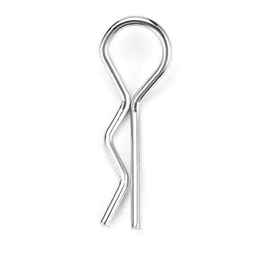 Parts & Accessories 50Pcs Stainless Steel Body Clips Shell Cover Pin Bend for 1/10 RC Car Remote Control Toys Hsp Redcat Exceed Spare Parts - (Color: White)