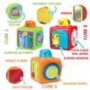 Bambiya Activity Cubes & Stacking Toy Blocks Set of 3 - Baby Blocks for Toddlers w/Animal Theme - Gross & Fine Motor Skills: Slide, Spin, Wiggle, Turn, Stack - Educational 3 Month Old Toys for Babies view 2