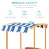 Best Choice Products Kids Wooden Cabana Sandbox Play Station for Children, Outdoor, Backyard w/ 2 Bench Seats, UV-Resistant Canopy Shade, Fabric Sandpit Cover, 2 Side Buckets - Natural view 2