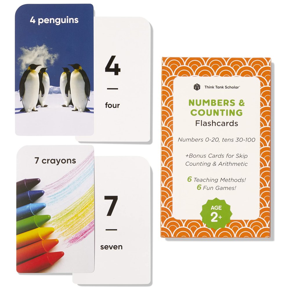 Award-Winning Numbers & Counting Flash Cards for Kids Ages 2-8  Learn Counting 0-100, Number Recognition & Basic Math  36 Durable Cards with Real Images for Preschool to Kindergarten