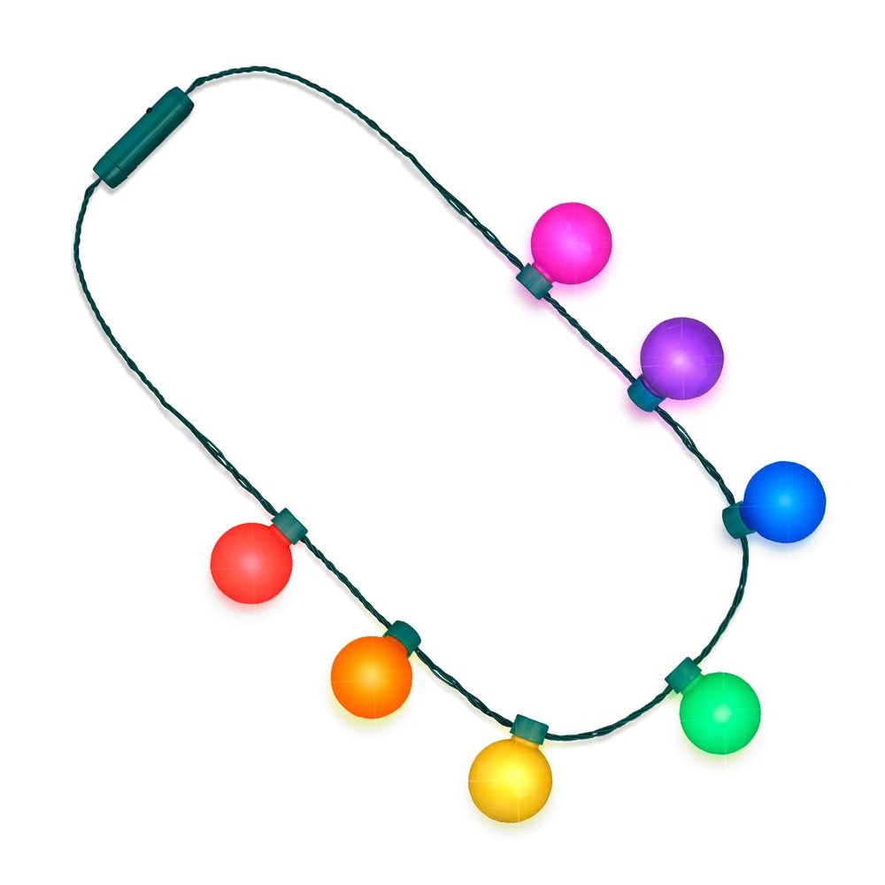 FlashingBlinkyLights Rainbow Party LED Globes Light Up Necklace