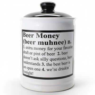 Cottage Creek Jars | Beer Piggy Bank | Decorative 6" Ceramic Beer Fund Money Jar & Savings Jar - Fun & Unique Gifts for Men, Dad, Husband, Boyfriend, & Friends