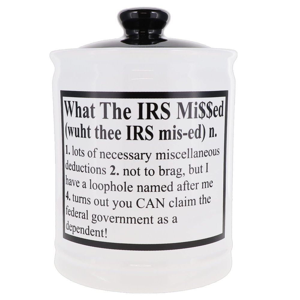 Cottage Creek Jars What The IRS Missed Piggy Bank, Office Candy Jar, Fun Savings Bank, Office Decor, Coworker Gifts