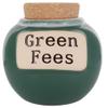 Cottage Creek Greens Fees Ceramic Piggy Bank for Adults - Green Kiln-Fired Money Bank with Cork Lid - 6" Tall Savings Jar for Golfers - Funny Golf Themed Gifts for Men & Women, Dad, & Golf Lovers view 1