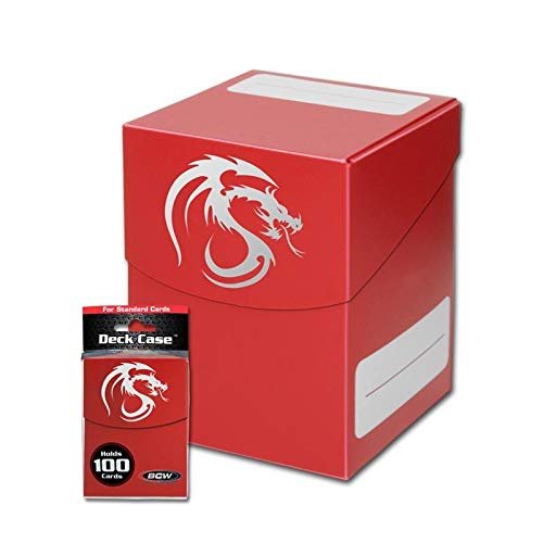 BCW Large Gaming Card Deck Case - Holds up to 100 Sleeved Cards Red 4 Pack
