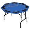 Soozier Poker Table Foldable, 47" Octagon Blackjack Poker Game Table for 8 Players with Cup Holders and Chips Tray, Blue Felt view 1
