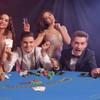 Soozier Poker Table Foldable, 47" Octagon Blackjack Poker Game Table for 8 Players with Cup Holders and Chips Tray, Blue Felt view 2