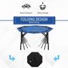 Soozier Poker Table Foldable, 47" Octagon Blackjack Poker Game Table for 8 Players with Cup Holders and Chips Tray, Blue Felt view 3