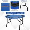 Soozier Poker Table Foldable, 47" Octagon Blackjack Poker Game Table for 8 Players with Cup Holders and Chips Tray, Blue Felt view 4