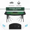 Soozier Poker Table Foldable, 72" Blackjack Table for 7 Players with Chip & Cup Holder, Green Felt view 3