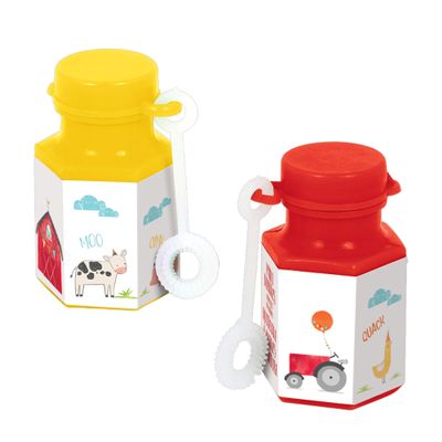 Red & Yellow Barnyard Birthday Mini Bubbles (8-Pack) - 0.6 oz.| Unique & Fun Celebration Addition, Perfect for Kids Party Favor On Farm-Themed Parties