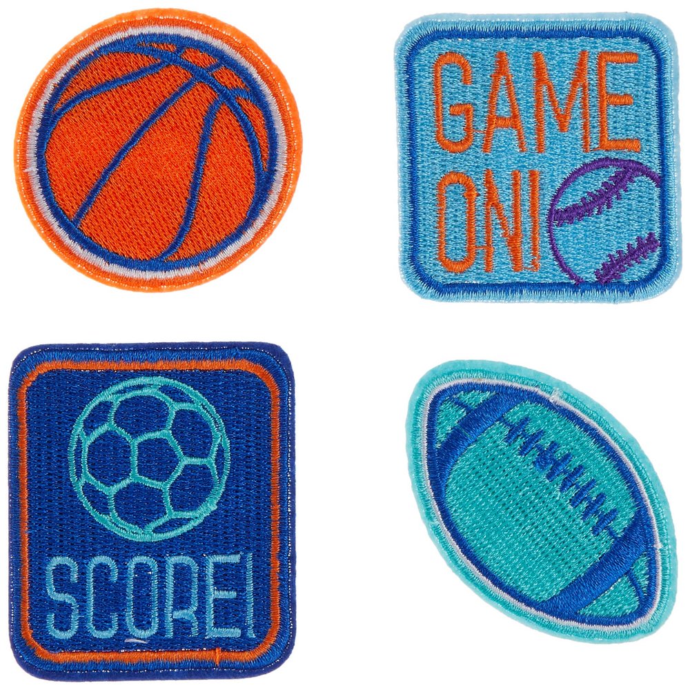 Birthday Baller Embroidered Patches | 1 5/8" - 3 1/8" | Multicolor | 4 Pcs