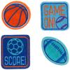Birthday Baller Embroidered Patches | 1 5/8" - 3 1/8" | Multicolor | 4 Pcs view 1