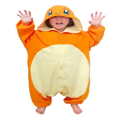 SAZAC Kigurumi - Pokemon - Charmander - Onesie Jumpsuit Halloween Costume -Kids Size (5-9 Year Old) Orange
