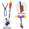 Rocket Slingshot Flying with LED Lights Glow The Dark Party,12 Launchers + 12 LED Helicopters,Slingshot Amazing Arrow Helicopter Glow Supplies for Kids (24 Pieces) view 4