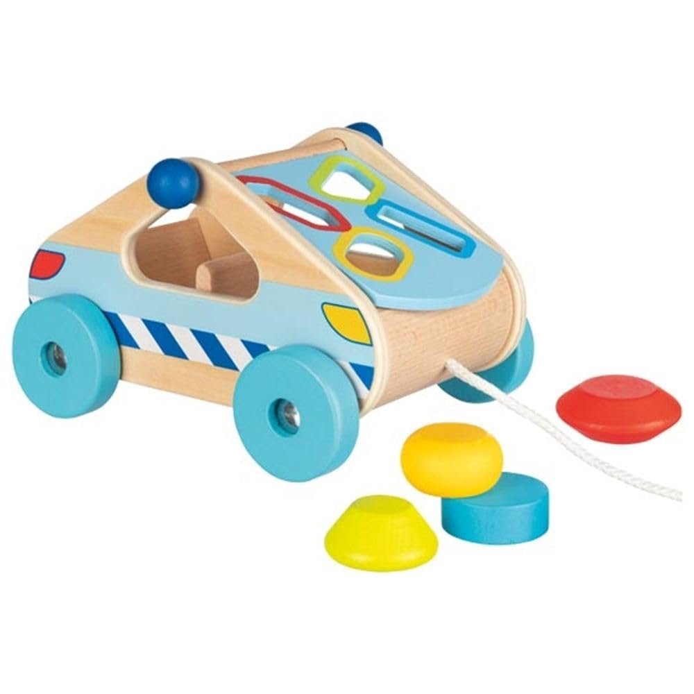 Goki 58718 Box Shapes- Drag car Baby Balls, Multi-Coloured (Multi-Coloured)