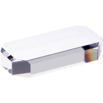 Plymor Clear Acrylic Beveled Corner-Cut Rectangular Display Base, 4" W x 2" D x 0.75" H, Pack of 6