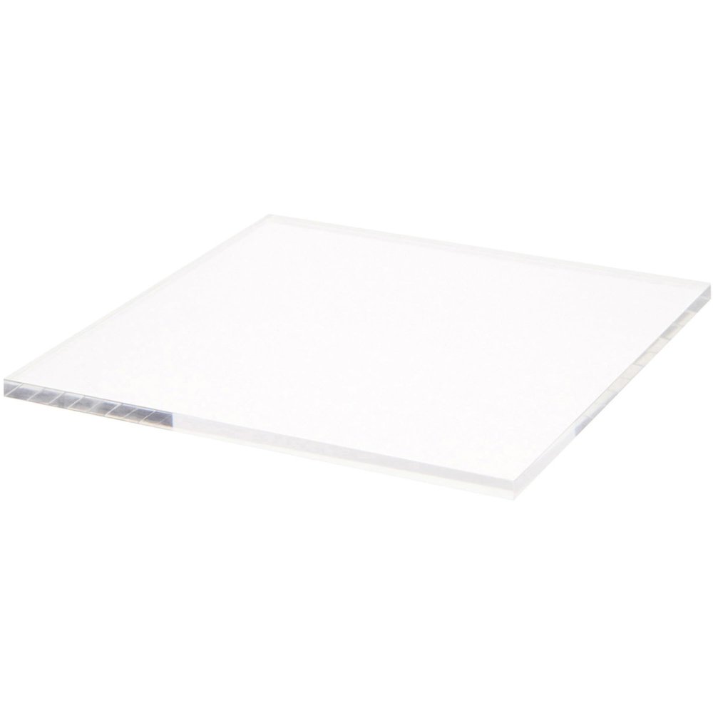 Plymor Clear Square Acrylic Display Base, 10" W x 10" D x 0.375" H, Pack of 3