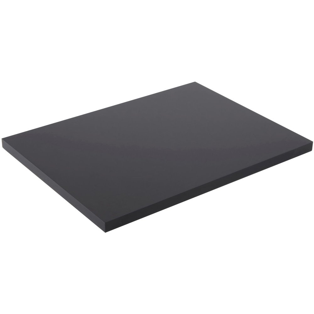Plymor Black Rectangular Acrylic Display Base, 8" W x 6" D x 0.375" H, Pack of 6