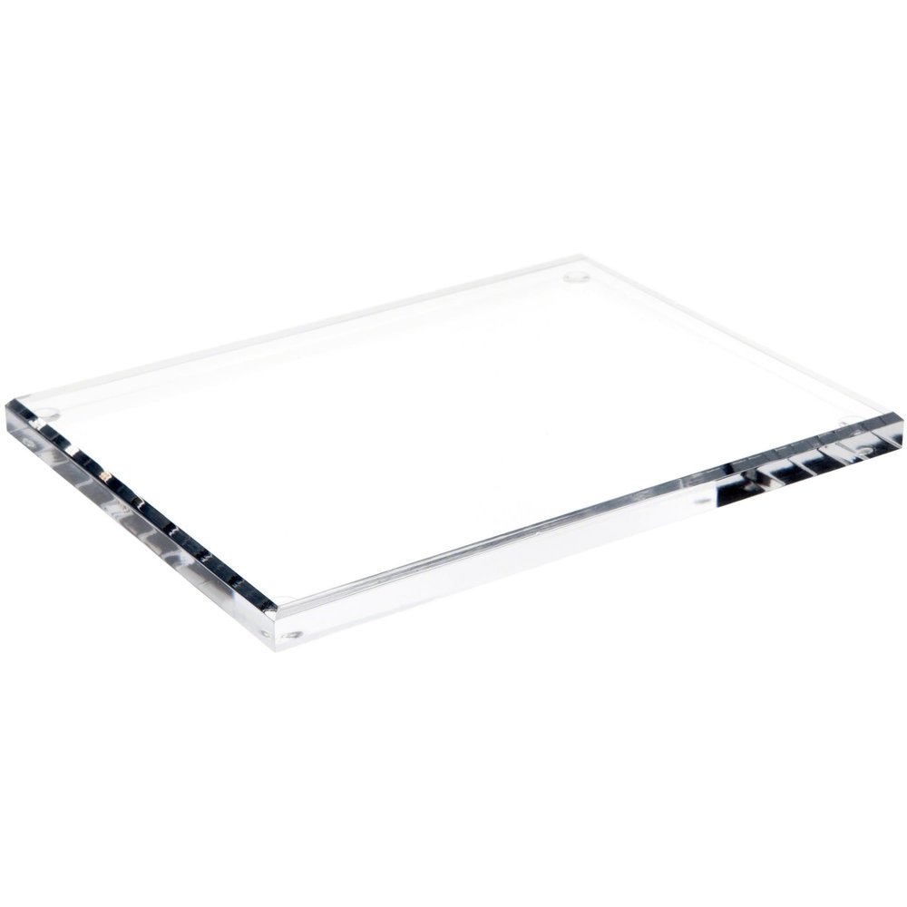 Plymor Clear Acrylic Rectangular Beveled Display Base, 8" W x 6" D x 0.5" H, Pack of 6