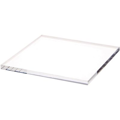 Plymor Clear Square Acrylic Display Base, 7" W x 7" D x 0.375" H, Pack of 6