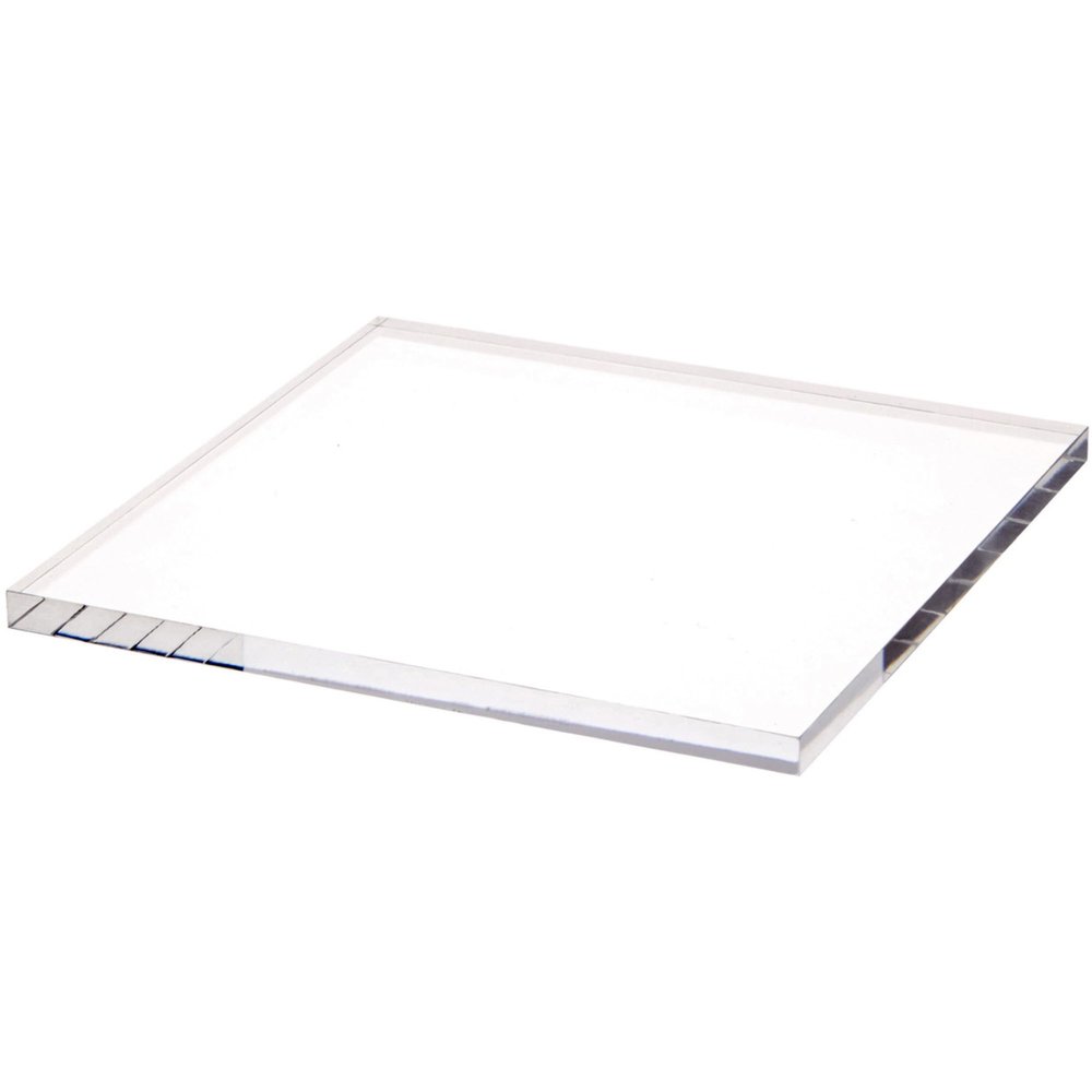 Plymor Clear Square Acrylic Display Base, 7" W x 7" D x 0.375" H, Pack of 6
