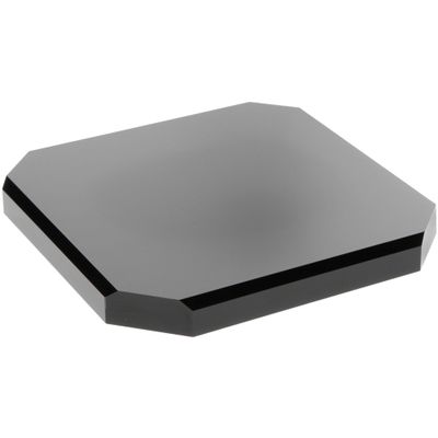 Plymor Black Acrylic Beveled Corner-Cut Display Base, 7" W x 7" D x 0.75" H, Pack of 3