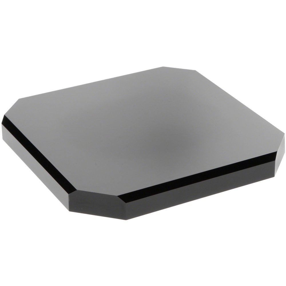 Plymor Black Acrylic Beveled Corner-Cut Display Base, 7" W x 7" D x 0.75" H, Pack of 3