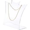 Plymor Clear Acrylic Winged Necklace Display Stand, 8.5" W x 3" D x 7.25" H (6 Pack) view 2