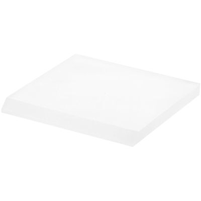Plymor Frosted Acrylic Square Display Base (Angled-Front for Label), 4" W x 4" D x 0.375" H, Pack of 12
