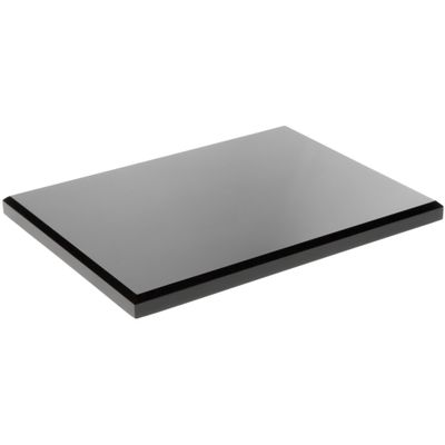 Plymor Black Acrylic Rectangular Beveled Display Base, 8" W x 6" D x 0.5" H, Pack of 6