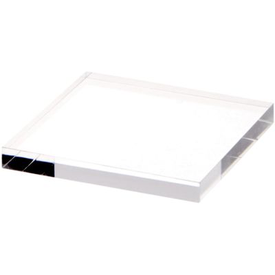 Plymor Clear Square Acrylic Display Base, 3" W x 3" D x 0.375" H, Pack of 12
