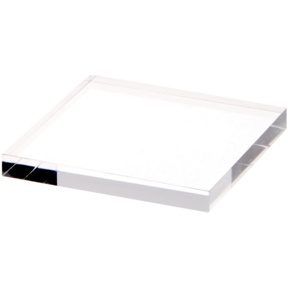 Plymor Clear Square Acrylic Display Base, 3" W x 3" D x 0.375" H, Pack of 12