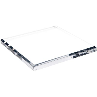 Plymor Clear Acrylic Square Beveled Display Base, 9" W x 9" D x 0.75" H, Pack of 3