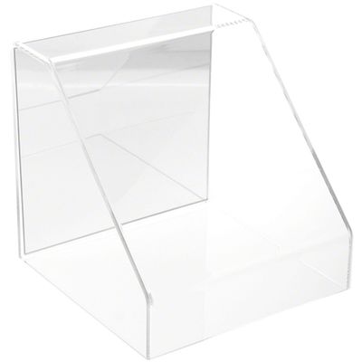 Plymor Clear Acrylic Slanted Front Display Case with No Base (Mirrored), 8" x 8" x 8" (2 Pack)