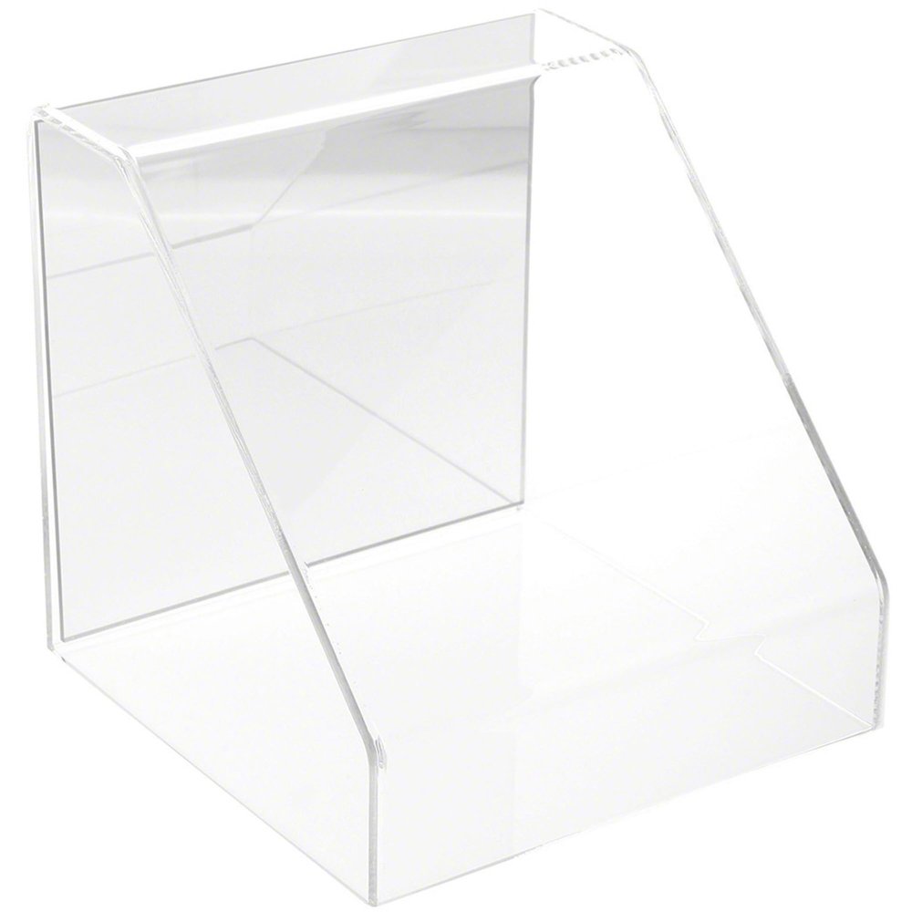 Plymor Clear Acrylic Slanted Front Display Case with No Base (Mirrored), 8" x 8" x 8" (2 Pack)