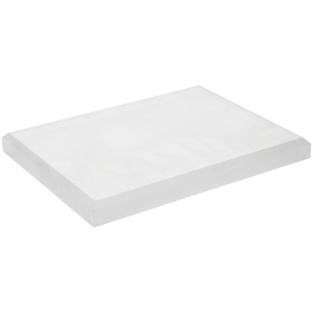 Plymor Frosted Acrylic Rectangular Beveled Display Base, 8" W x 6" D x 0.75" H, Pack of 3
