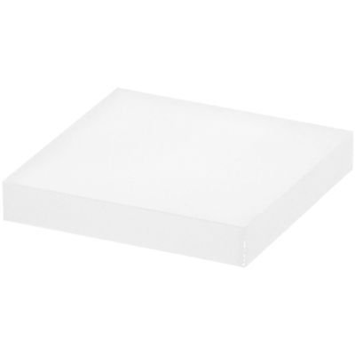Plymor Frosted Square Acrylic Display Base, 2" W x 2" D x 0.375" H, Pack of 6
