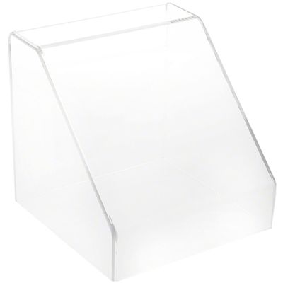 Plymor Clear Acrylic Slanted Front Display Case with No Base, 8" x 8" x 8" (3 Pack)
