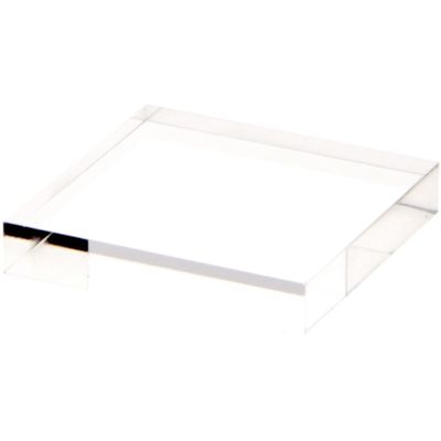 Plymor Clear Square Acrylic Display Base, 2" W x 2" D x 0.375" H, Pack of 12