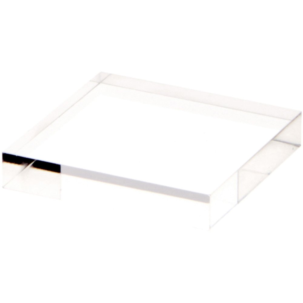 Plymor Clear Square Acrylic Display Base, 2" W x 2" D x 0.375" H, Pack of 12