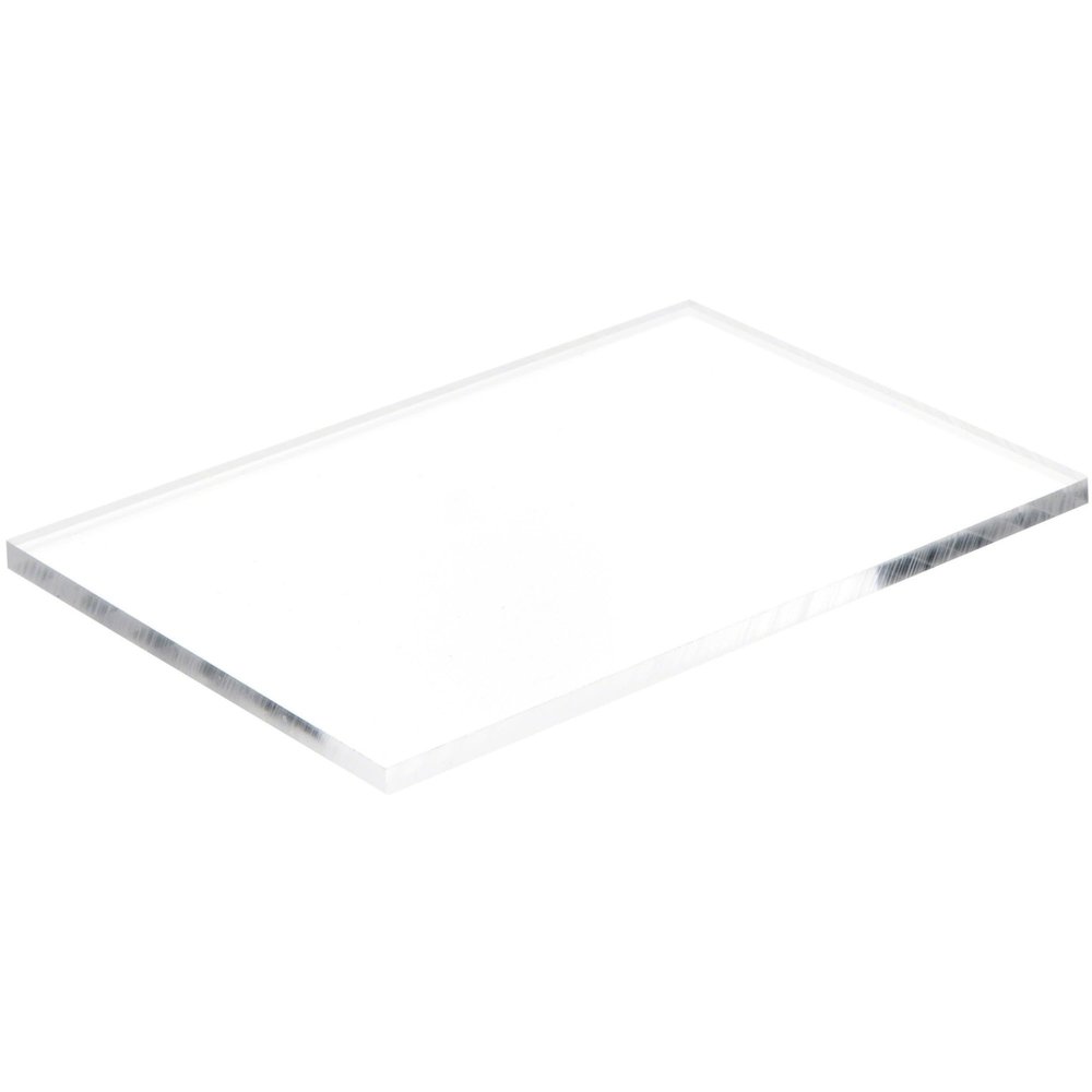 Plymor Clear Acrylic Rectangular Polished Edge Display Base, 6" W x 4" D x 0.25" H, Pack of 24