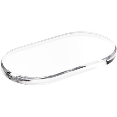 Plymor Clear Acrylic Oval Beveled Display Base, 7" W x 4" D x 0.5" H, Pack of 6