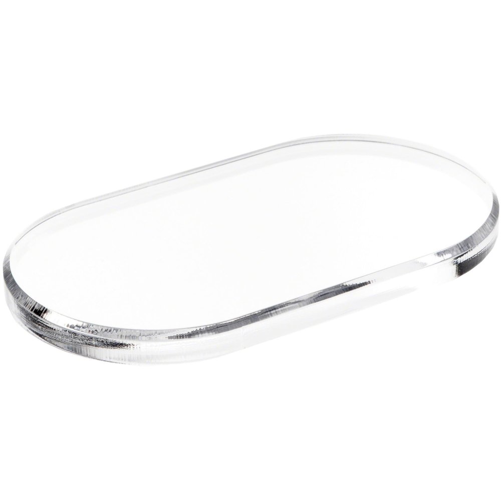 Plymor Clear Acrylic Oval Beveled Display Base, 7" W x 4" D x 0.5" H, Pack of 6