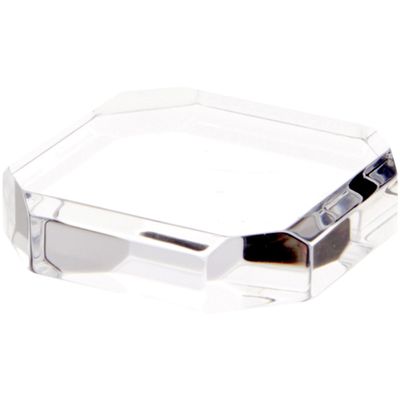 Plymor Clear Acrylic Beveled Corner-Cut Display Base, 3" W x 3" D x 0.75" H, Pack of 12
