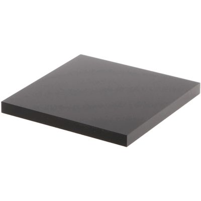 Plymor Black Square Acrylic Display Base, 4" W x 4" D x 0.375" H, Pack of 12