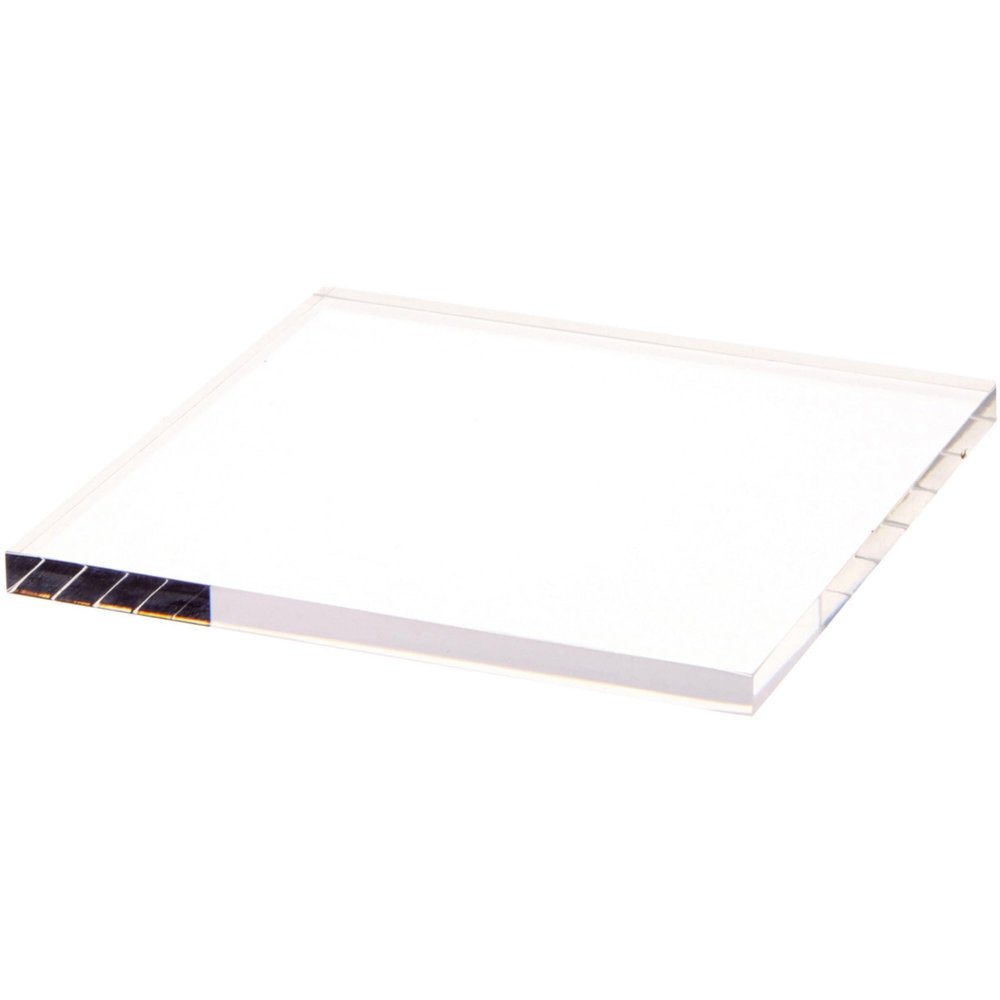Plymor Clear Square Acrylic Display Base, 6" W x 6" D x 0.375" H, Pack of 12