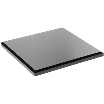 Plymor Black Acrylic Square Beveled Display Base, 7" W x 7" D x 0.5" H, Pack of 6
